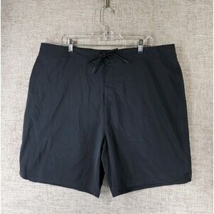Hill City 7.5" Swim Trunks Board Shorts Unlined Mens 40 Black Lightweight